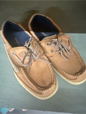 Sperry Kids Tan Leather Boat Shoes